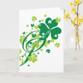 Shamrocks en Swirls Kaart (Gele Bloem)