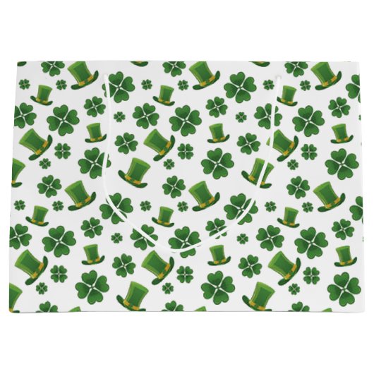 Shamrocks en Top Hats Large Cadeautasje (Voorkant)
