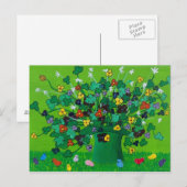 Shamrocks, Flowers en Chicken Briefkaart (Voorkant / Achterkant)