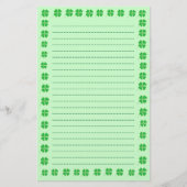 Shamrocks, getrimd in gouden, geblindeerde banketb briefpapier (Voorkant)