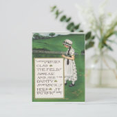  Shamrocks Girl Field St Patrick's Day Kaart (Staand voorkant)