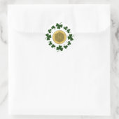 ! Shamrocks - Gold Irish Celtic Ronde Sticker (Tas)