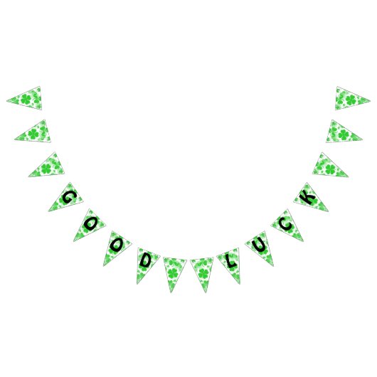 Shamrocks GOOD LUCK - Naadloos patroon 2 Vlaggetjes (Alle)