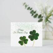 Shamrocks Green Confetti St Patricks Day Feestdagenkaart (Staand voorkant)