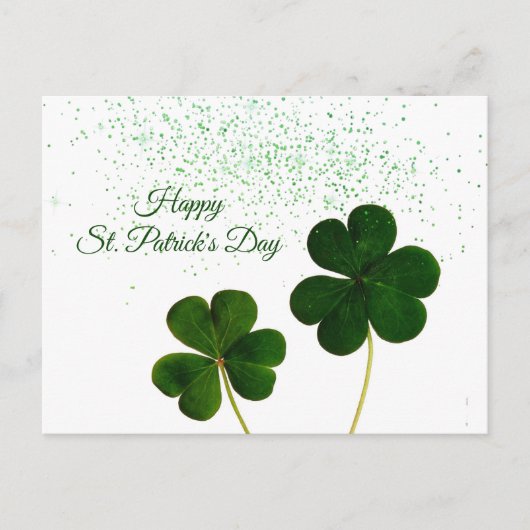 Shamrocks Green Confetti St Patricks Day Feestdagenkaart (Voorkant)