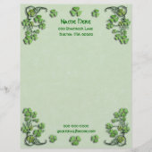 Shamrocks Green Faux Parchment Persoonlijk Briefhoofd (Voorkant)