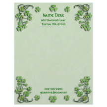 Shamrocks Green Faux Parchment