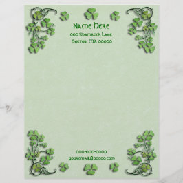 Shamrocks Green Faux Parchment Persoonlijk Briefhoofd