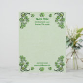 Shamrocks Green Faux Parchment Persoonlijk Briefhoofd (Staand voorkant)