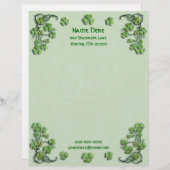 Shamrocks Green Faux Parchment Persoonlijk Briefhoofd (Voorkant / Achterkant)