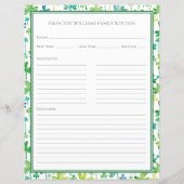 Shamrocks Green White Recipe Paper Sheet (Achterkant)