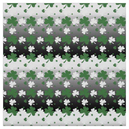 Shamrocks, groen en wit op gegraveerd veld stof (Swatch)