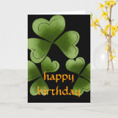 Shamrocks Happy March Birthday Kaart (Gele Bloem)