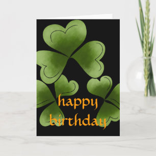 Shamrocks Happy March Birthday Kaart