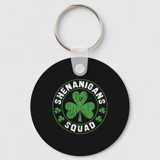 Shamrocks Ierse Grappige St Patrick Sleutelhanger (Voorkant)