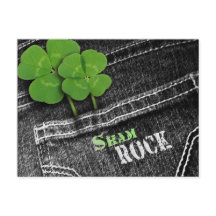 Shamrocks in Black Jeans Pocket St. Patrick's Day