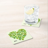 Shamrocks in een hart kartonnen onderzetters (Insitu)