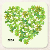 Shamrocks in een hart kartonnen onderzetters (Voorkant)