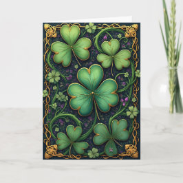 Shamrocks in het Keltische Lijst St. Patrick's Day Feestdagen Kaart