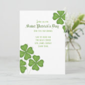 Shamrocks Invitation Kaart (Staand voorkant)