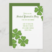 Shamrocks Invitation Kaart (Voorkant / Achterkant)