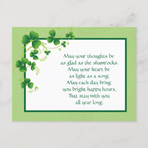 Shamrocks Irish Blessing Briefkaart