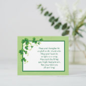 Shamrocks Irish Blessing Briefkaart (Staand voorkant)