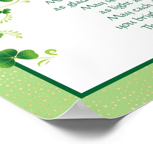 Shamrocks Irish Blessing Poster (Hoek)