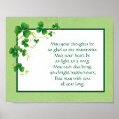 Shamrocks Irish Blessing Poster (Voorkant)