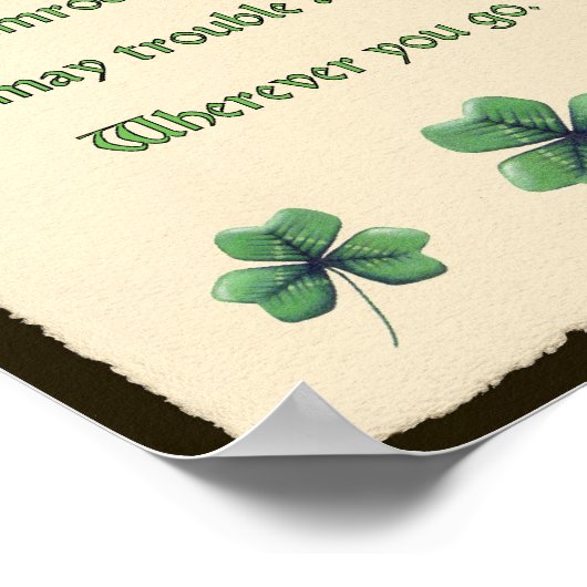Shamrocks Irish Blessing Poster (Hoek)
