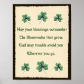 Shamrocks Irish Blessing Poster (Voorkant)