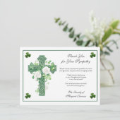 Shamrocks Irish Celtic Cross Rozen condoleren Bedankkaart (Staand voorkant)