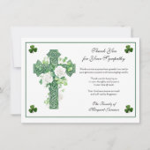Shamrocks Irish Celtic Cross Rozen condoleren Bedankkaart (Voorkant)