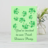Shamrocks Irish Dinner Party Invitations Kaart (Staand voorkant)