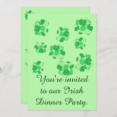 Shamrocks Irish Dinner Party Invitations Kaart (Voorkant / Achterkant)