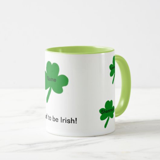 Shamrocks Irish Gezegden Customize Mok (Voorkant rechts)