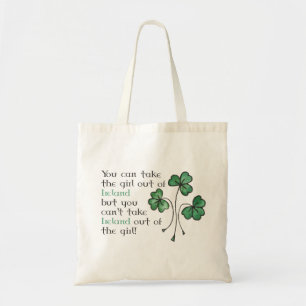Shamrocks Irish Girl Quote Budget Canvas tas