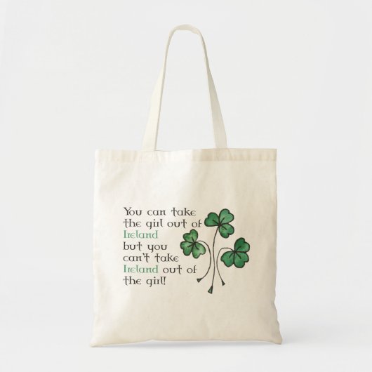 Shamrocks Irish Girl Quote Budget Canvas tas (Voorkant)