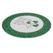 Shamrocks Irish Girl Quote Glass Cutting Board Snijplank (Hoek)