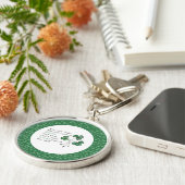 Shamrocks Irish Girl Quote Round Sleutelhanger (Zijkant)