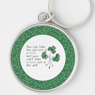 Shamrocks Irish Girl Quote Round Sleutelhanger