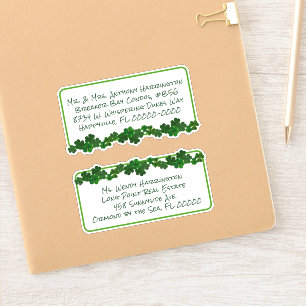 Shamrocks Irish Green Pre-print Mailing Labels