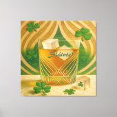 Shamrocks Irish Whiskey Tumbler "Sláinte!" Canvas Afdruk (Voorkant)