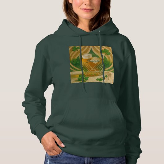 Shamrocks Irish Whiskey Tumbler "Sláinte!" Hoodie (Voorkant)