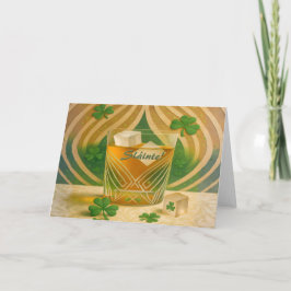 Shamrocks Irish Whiskey Tumbler "Sláinte!" Kaart