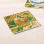Shamrocks Irish Whiskey Tumbler "Sláinte!" Kartonnen Onderzetters (Schuin)