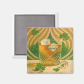 Shamrocks Irish Whiskey Tumbler "Sláinte!" Magneet (Voorkant / Achterkant)