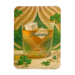 Shamrocks Irish Whiskey Tumbler "Sláinte!" Magneet