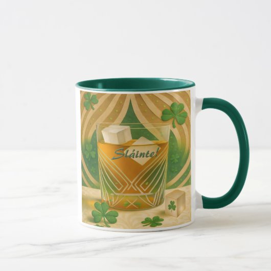 Shamrocks Irish Whiskey Tumbler "Sláinte!" Mok (Rechts)