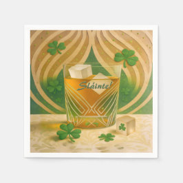 Shamrocks Irish Whiskey Tumbler "Sláinte!" Servet